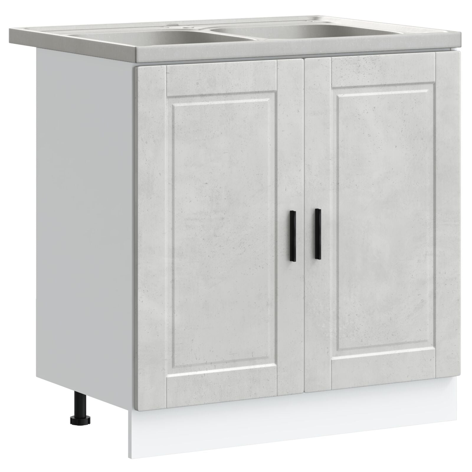 Onderkast 'Porto' Met Wastafel Beton Grijs 80X46X84,5 Cm Gelaagd Hout