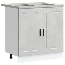Onderkast 'Porto' Met Wastafel Beton Grijs 80X46X84,5 Cm Gelaagd Hout