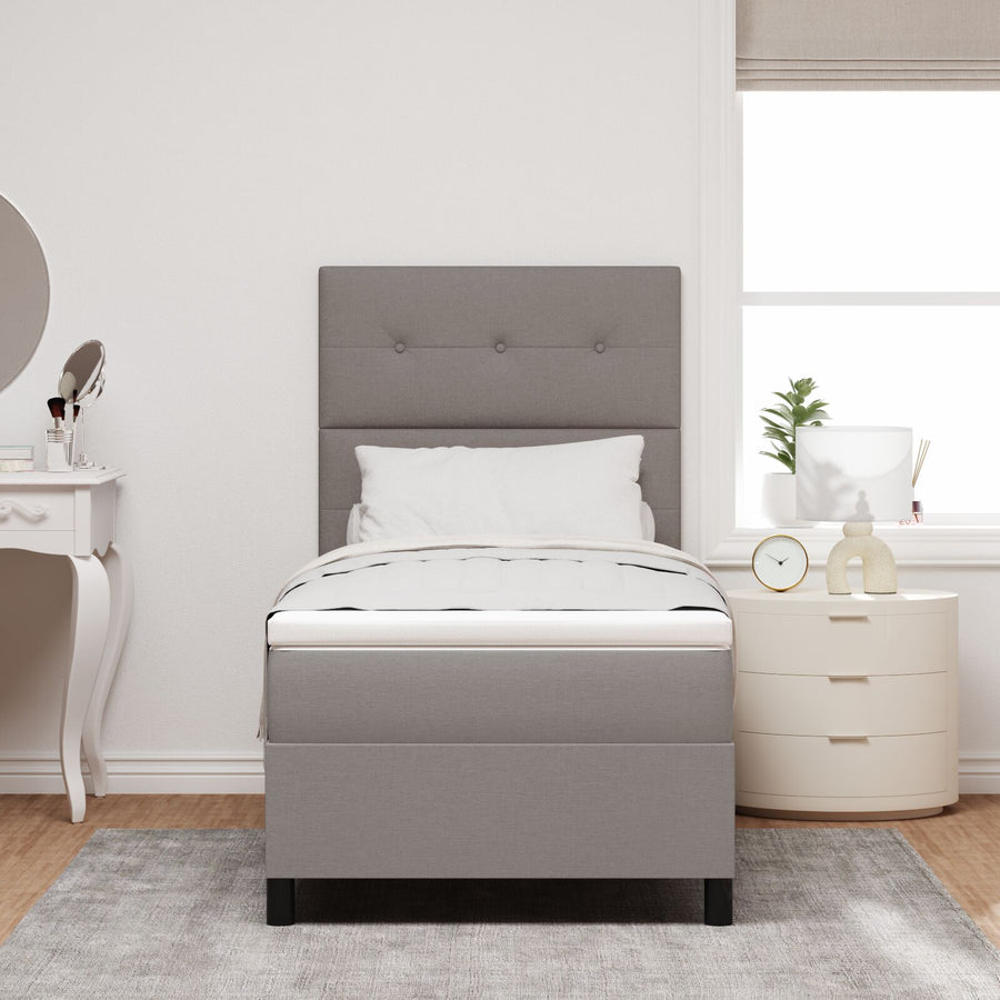 Boxspringbed Met Matras Stof Taupe 80 x 200 cm Button tufted