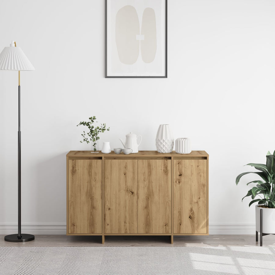 Eiken Houten Dressoir Artisan Eiken Bewerkt Hout 120 X 41 X 75 Cm