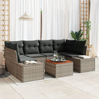 Garden Sofa Set with Cushion 7 pcs Grey poly rattan