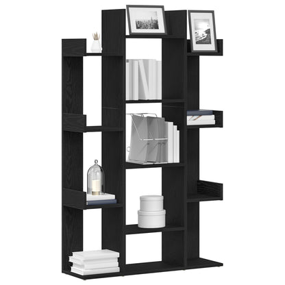 Boekenkast Zwart Eiken 86X25,5X140 Cm Bewerkt Hout