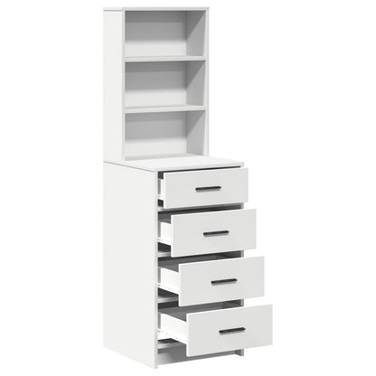 Highboard 40X41X135 Cm Bewerkt Hout Wit