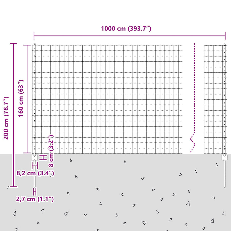 Euro Hek Set Van 2 Groen Poedergecoat Staal 10 X 1,6 M Duurzaam