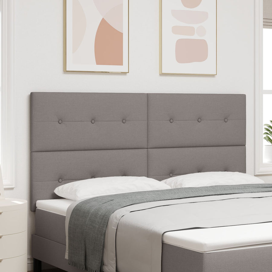 Hoofdbord Met Knopen Tufted Stof Taupe 180 cm Hoog hoofdbord