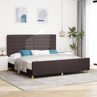 Bedframe 200x200 cm stof donkerbruin
