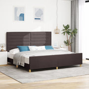 Bedframe 200x200 cm stof donkerbruin