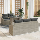 Tuinset poly rattan 6-delig lichtgrijs