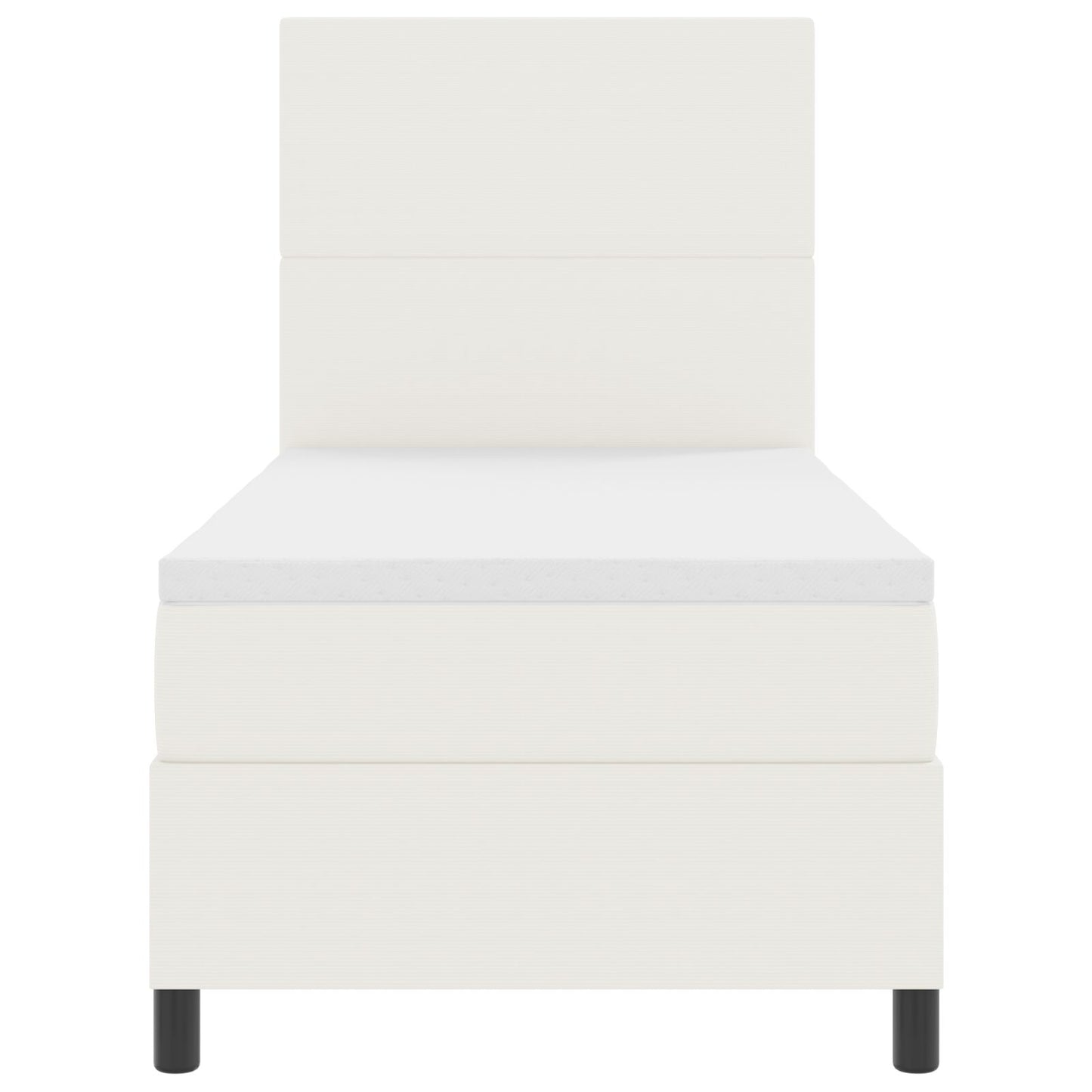 Boxspringbed Met Matras Crème Eenpersoons Corduroy Stof