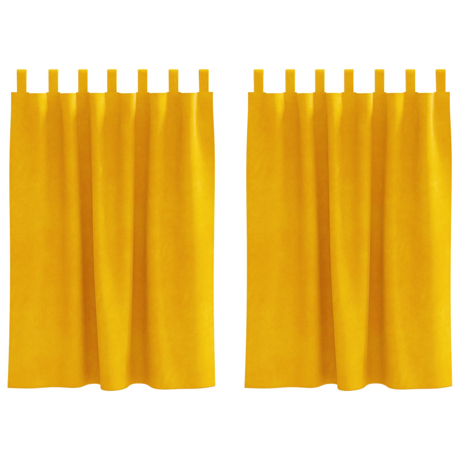 Blackout Gordijnen Met Hanglussen 2 Stuks Velours Mosterdgeel 140 x 140 cm met ophanglussen