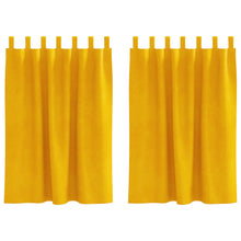 Blackout Gordijnen Met Hanglussen 2 Stuks Velours Mosterdgeel 140 x 140 cm met ophanglussen