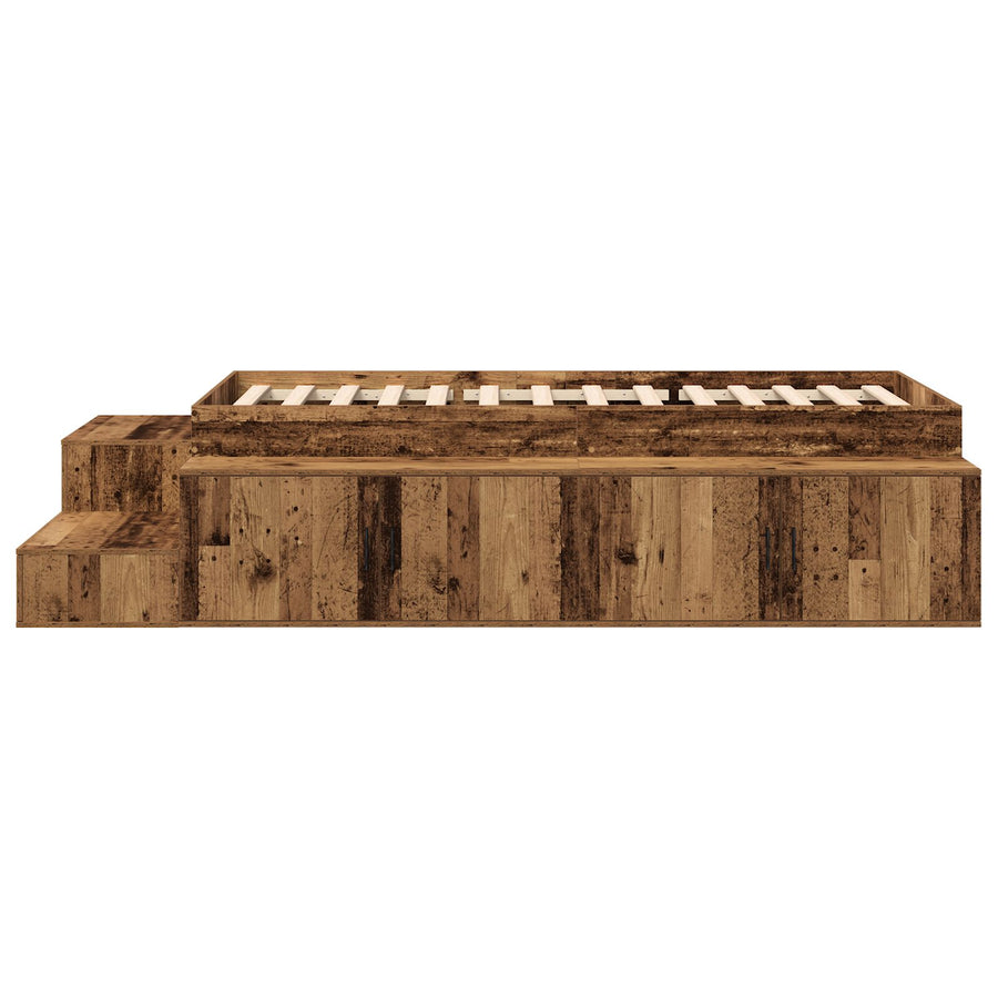 Opslagbed Oud Hout Massief Hout En Fineer 75 X 190 Cm Opslag Artisanaal Eiken