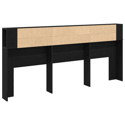 Hoofdbord Kast Zwart Eiken 220X18,5X104,5 Cm
