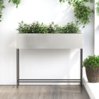 Plantenbak 100x26x82 cm roestvrij staal zilver
