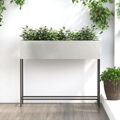 Verhoogde Tuinbak Roestvrijstaal 100 x 26 x 82 cm