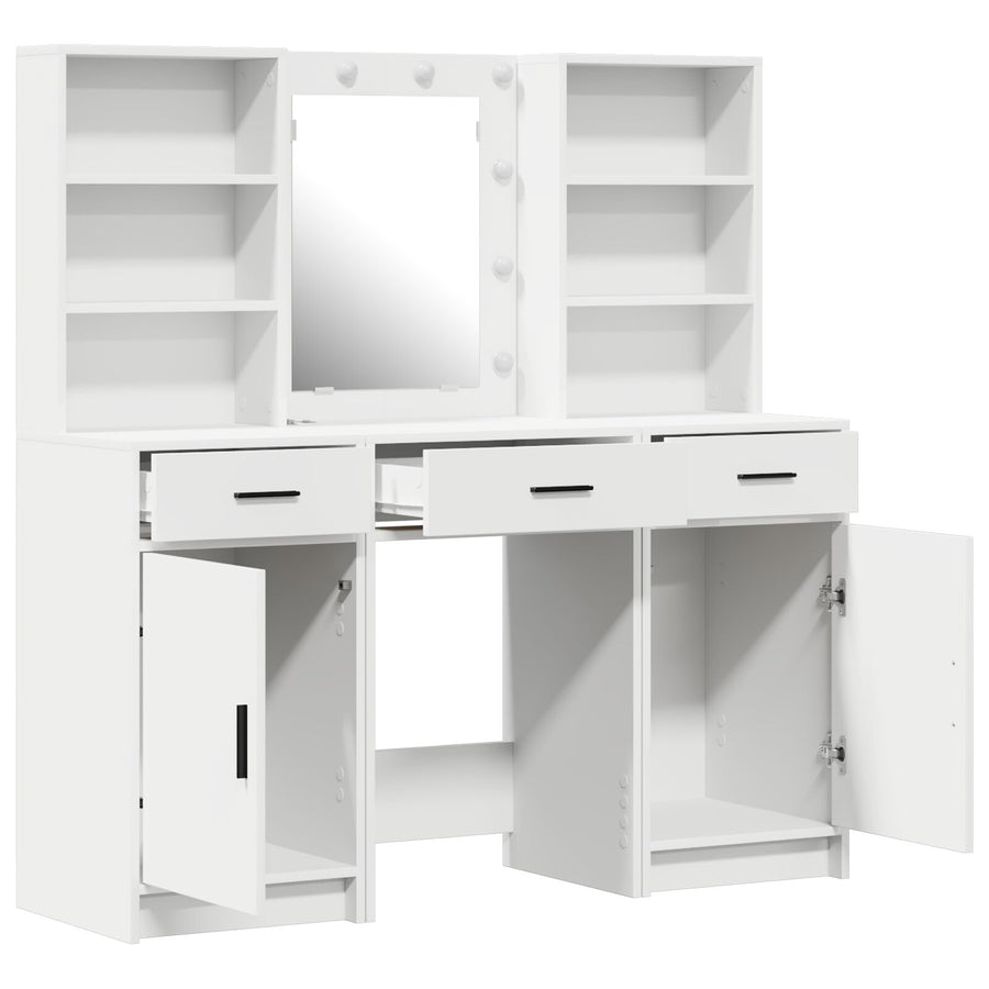3-Delige Kaptafel Set Wit Engineered Wood