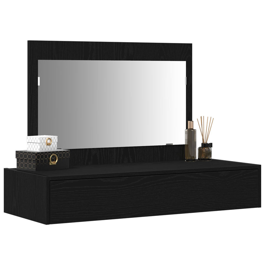 Wandgemonteerde Kaptafel In , 100 x 40 x 70 cm Zwart eiken zonder LED