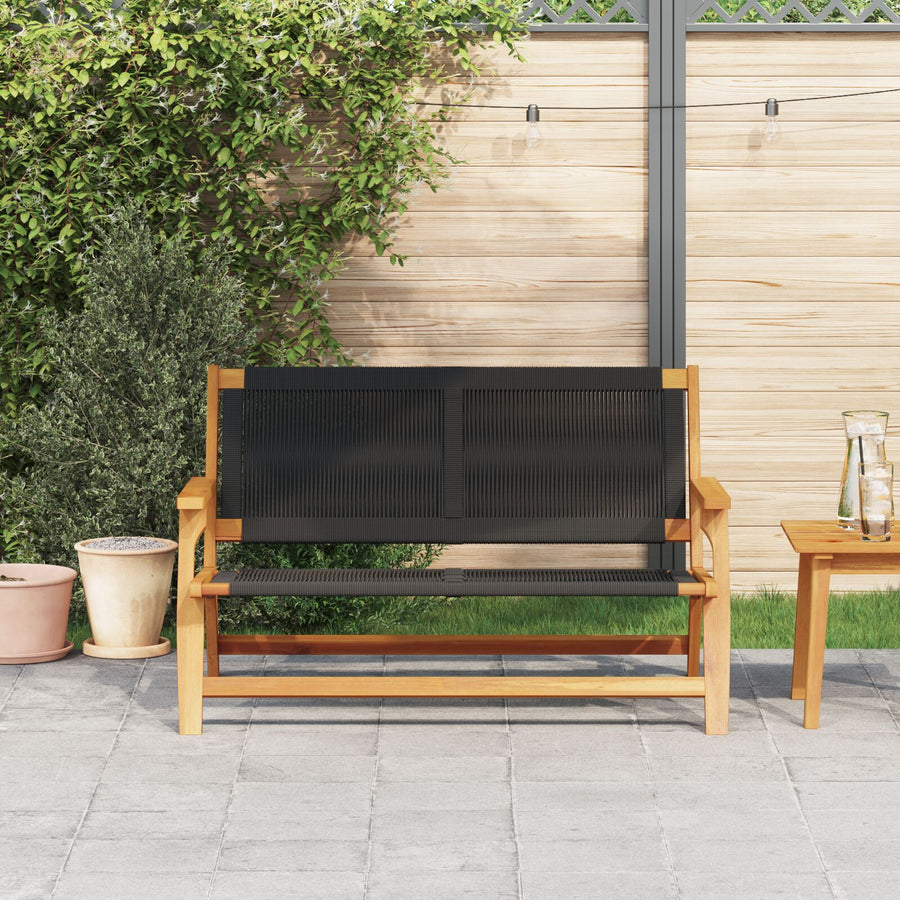 Tuin 76X122X73 Cm Massief Acaciahout Zwart Bank