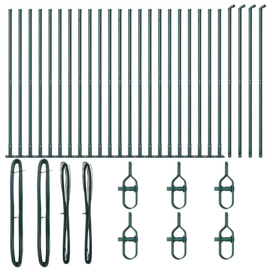 Fence Posts Set Van 52 Beton 3.2 X 3.2 X 78.5 Cm Duurzaam Groen 150 cm 26x betonnen post