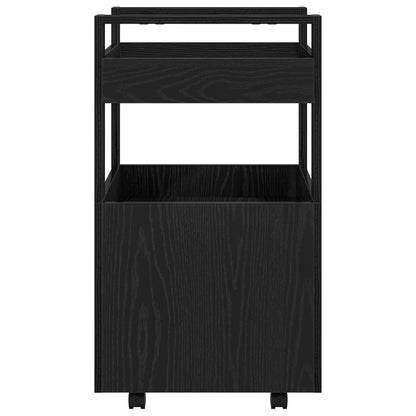 Keuken Trolley 60X45X80 Cm Gelaagd Hout Zwart eiken