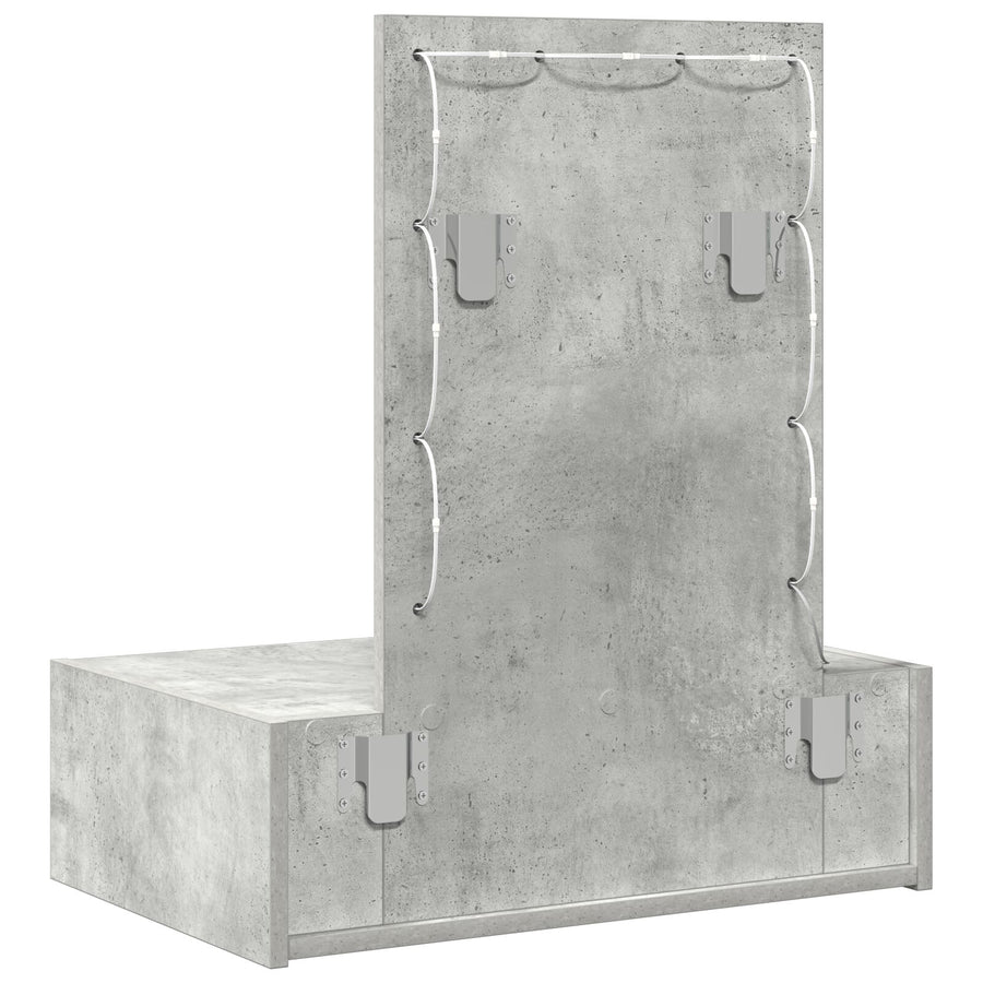 Wandkaptafel -Verlichting - 60 x 40 x 70 cm Beton grijs met LED
