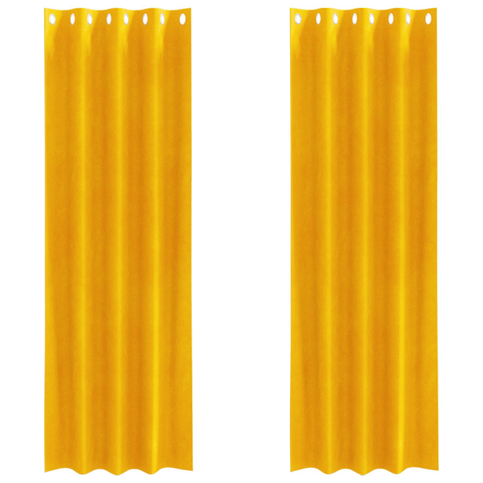 Verduisteringsgordijnen 2 Stuks Velvet Mosterdgeel 140 x 225 cm met oogjes