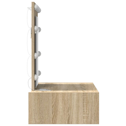 Wandgemonteerde Kaptafel Verlichting 60 x 40 x 70 cm Sonoma eiken met LED