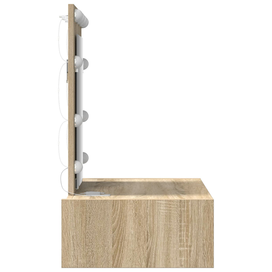 Wandgemonteerde Kaptafel Verlichting 60 x 40 x 70 cm Sonoma eiken met LED