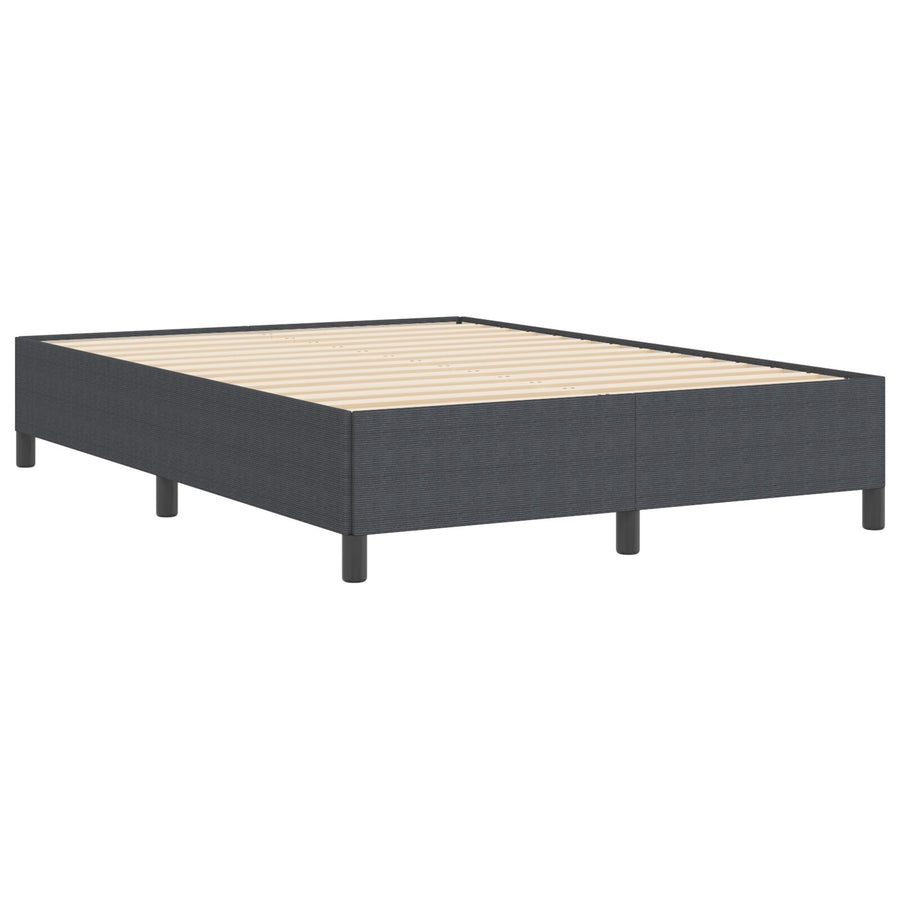 Bed Frame Corduroy Stoffering Donkergrijs 140 x 190 cm