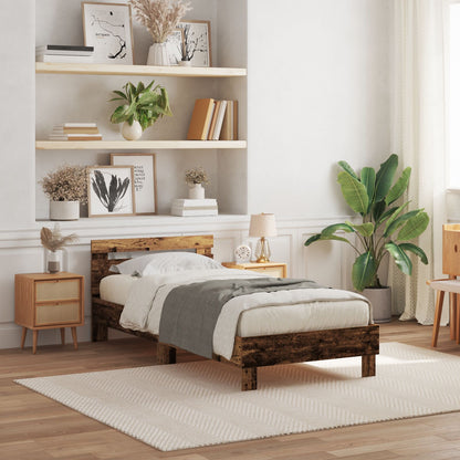 Bedframe Massief Hout Stevig Rechthoekig Oud Hout 90 x 190 cm