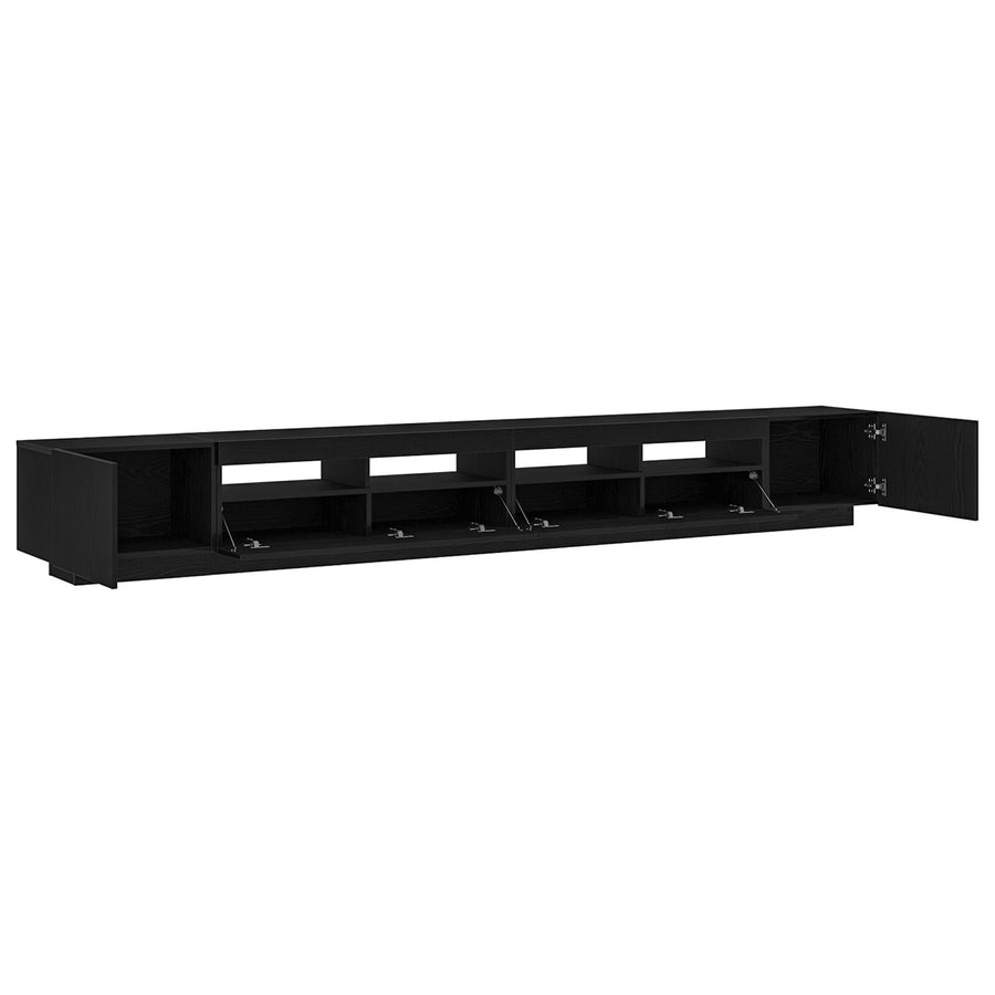 Tv-Meubel Met Led-Verlichting 300X35X40 Cm Geengineerd Hout Zwart eiken