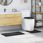 Badmat set 3 stuks donkergrijs microvezel