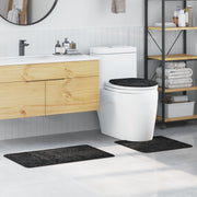Non-slip Bath Mat Set 3 pcs Dark Grey PP