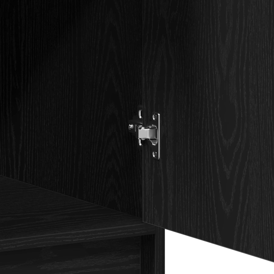 Hoge Kast In - 40X41X135 Cm, Gemaakt Van Hout Zwart eiken