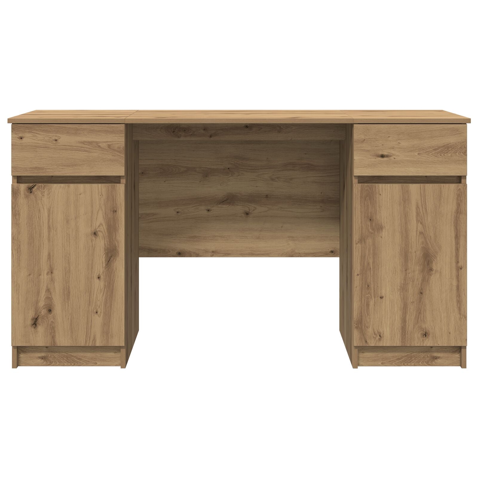Bureau Artisan Eiken 140X49X76 Cm Bewerkt Hout