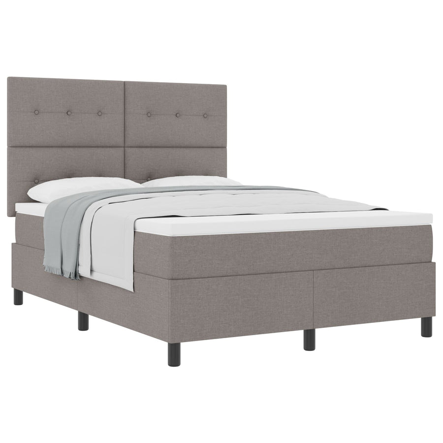 Boxspringbed Met Matras Stof Taupe 140 x 190 cm Bovereind