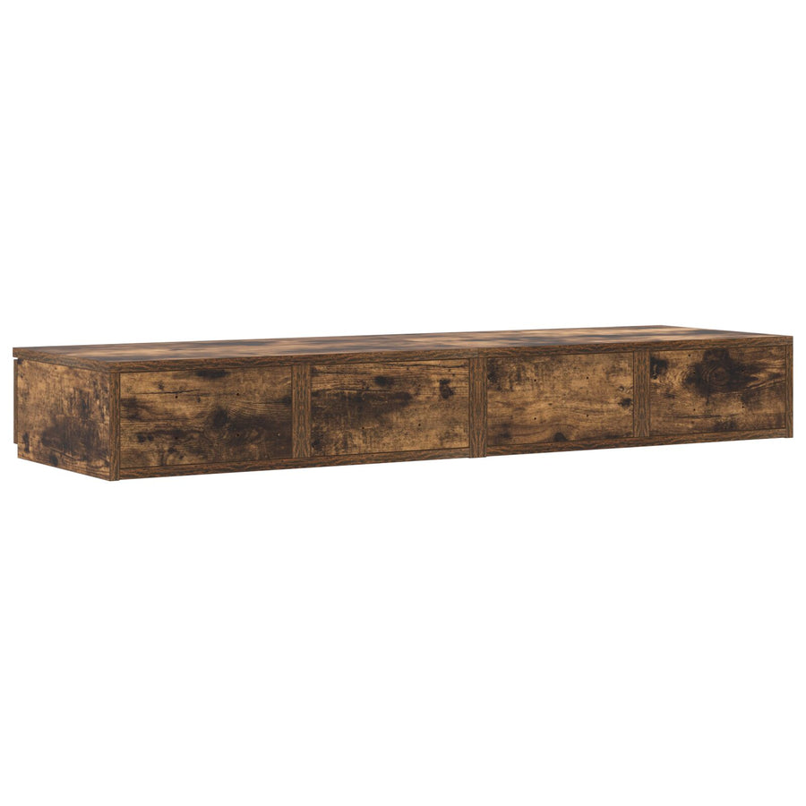 Bedladen 120X36,5X16,5 Cm Bewerkt Hout Gerookt eiken 120 x 36.5 x 16.5 cm