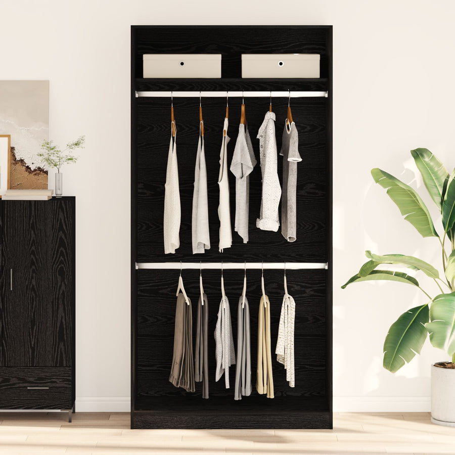 Zwarte Eiken Kast - 100X50X200 Cm