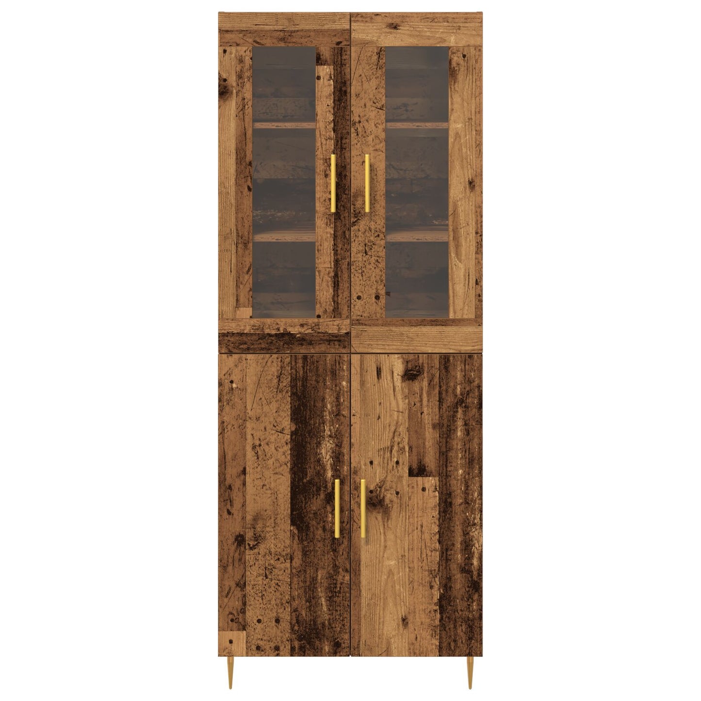 Hoogkast Oud Hout 69,5X34X180 Cm Kunststof Hout