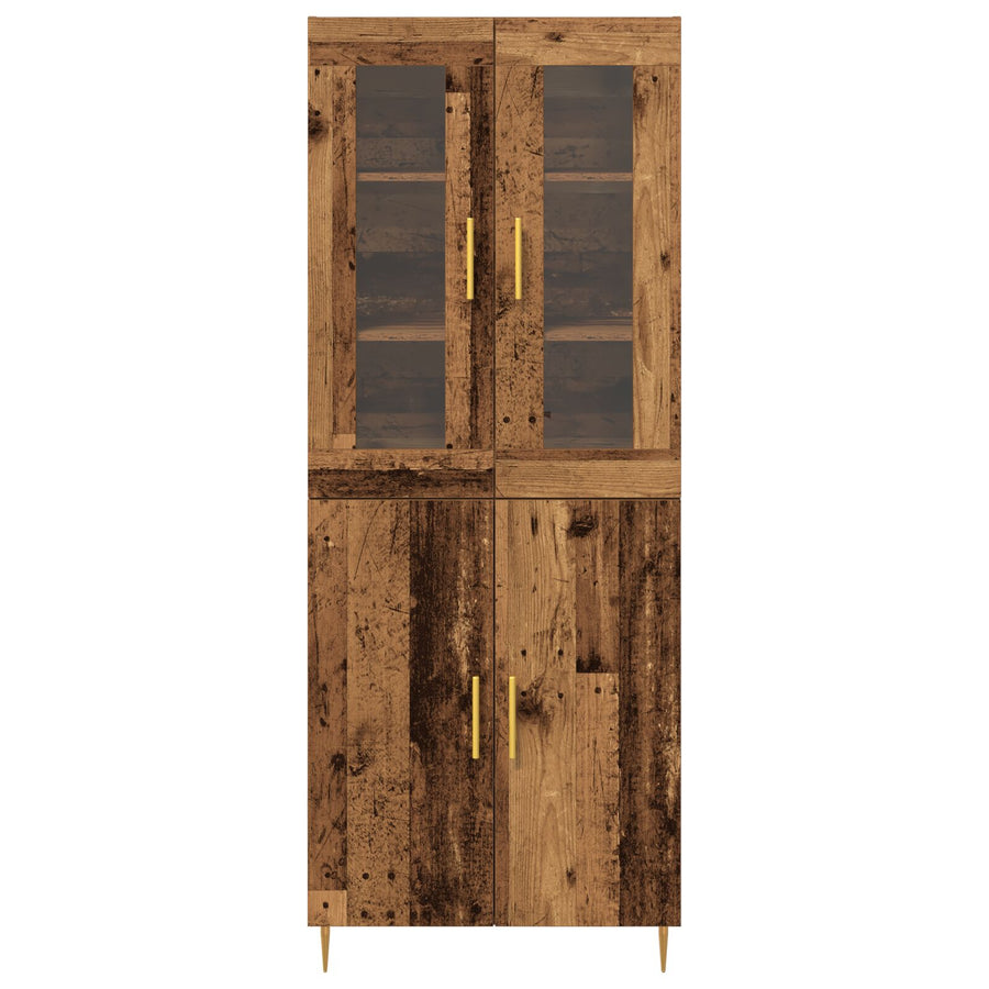 Hoogkast Oud Hout 69,5X34X180 Cm Kunststof Hout