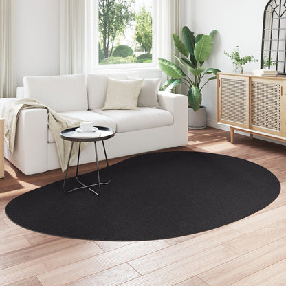Vloerkleden Wol Decoratieve Details Zwart 160 x 230 cm OVAL-REGENDROP