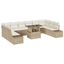 Tuin Sofa Set Set Van 11 Beige, Crème Riet, Polyester, Schuim
