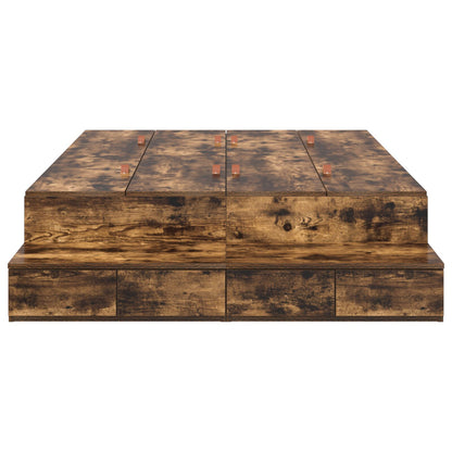 Opbergbedframe Gerookt Eiken 120X200 Cm Artisanaal Eiken