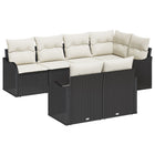 Garden Sofa Set Black poly rattan