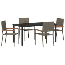 5-Delige Tuin Eetset Grijs Poly Rattan