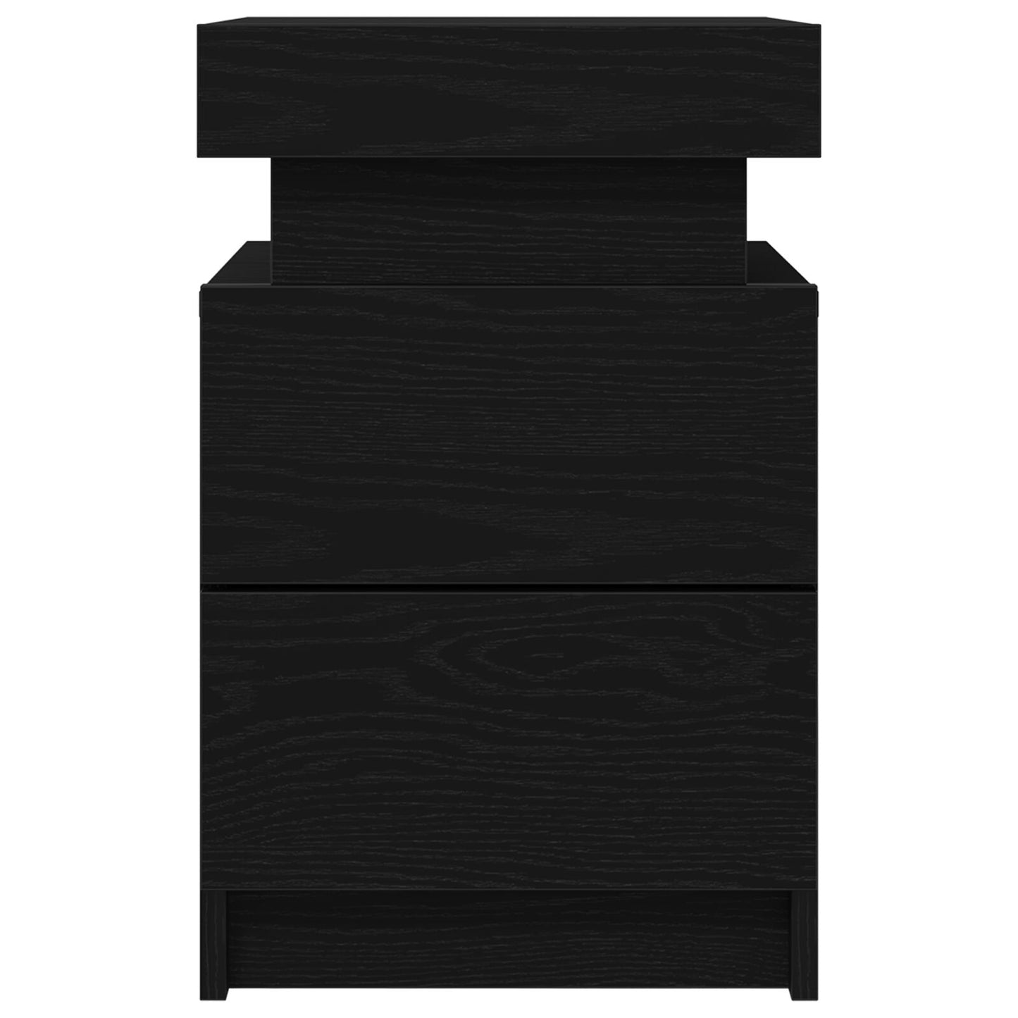 Nachtkastje Met Led-Verlichting 2 Stuks Zwart Eiken 35X39X55 Cm