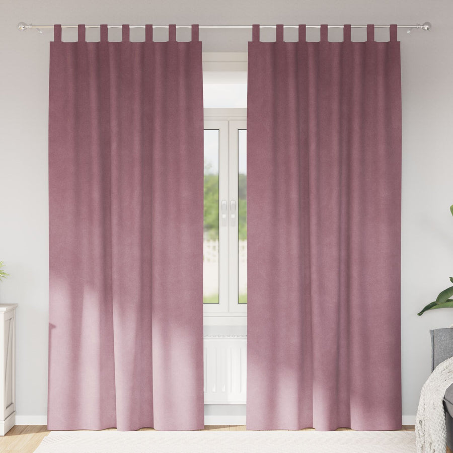 Zwarte Gordijnen Met Hanglussen 2 Stuks Velvet Donkerroze 140 x 245 cm met ophanglussen