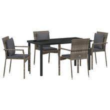5-Delig Tuindining Set Met Kussens Grijs Poly Rattan