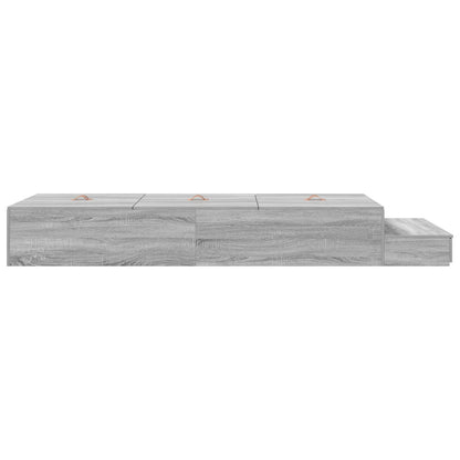Opbergbedframe Grijs Sonoma Bewerkt Hout 236,5 X 90 X 31,5 Cm Artisanaal Eiken