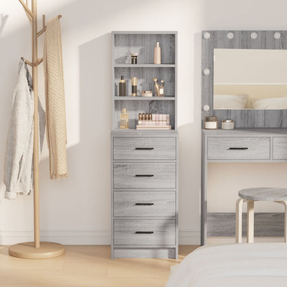 Highboard 40X41X135 Cm Bewerkt Hout Grijs sonoma